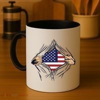 USA Superhero Ripped American Flag Coffee Mug thumb 4