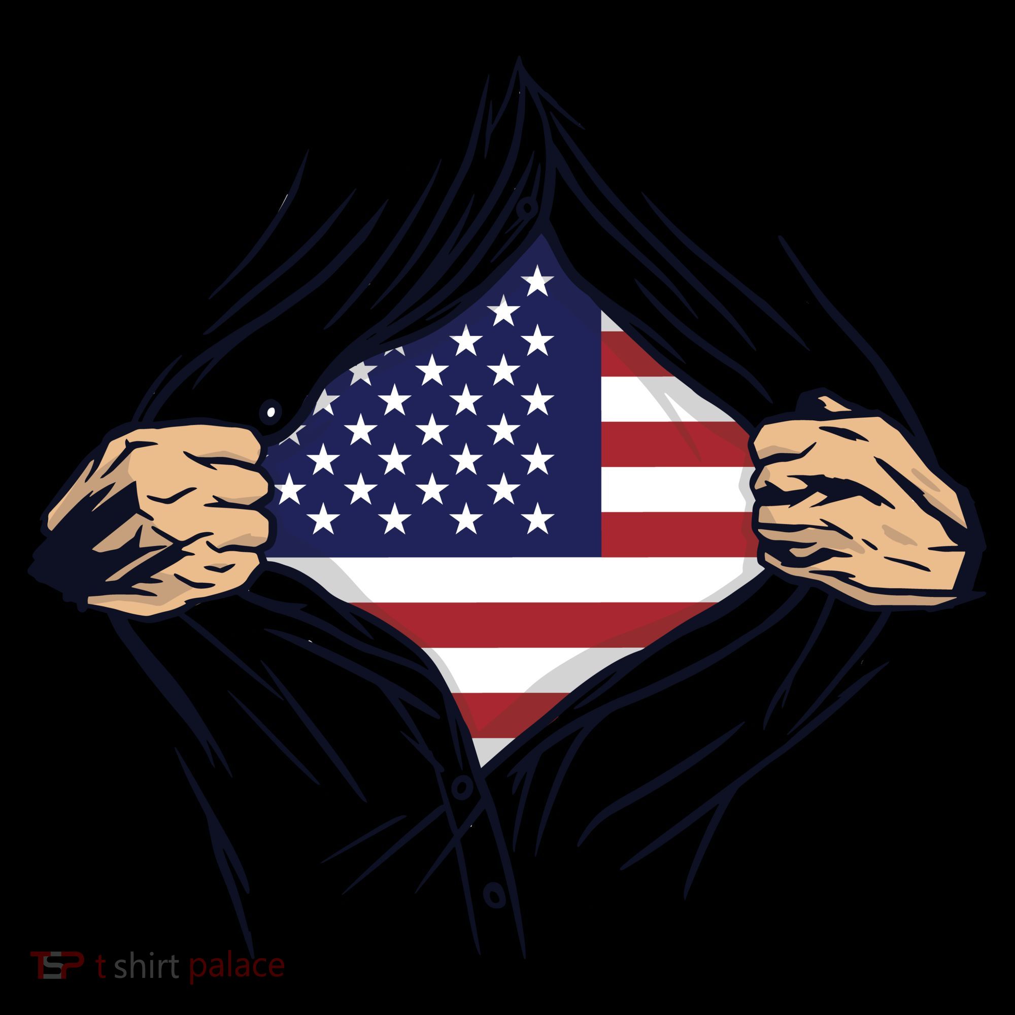 USA Superhero Ripped American Flag Coffee Mug