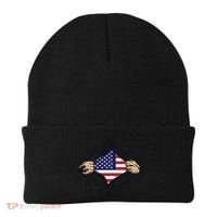 USA Superhero Ripped American Flag Beanie thumb 0