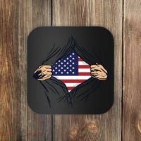 USA Superhero Ripped American Flag Coaster thumb 0