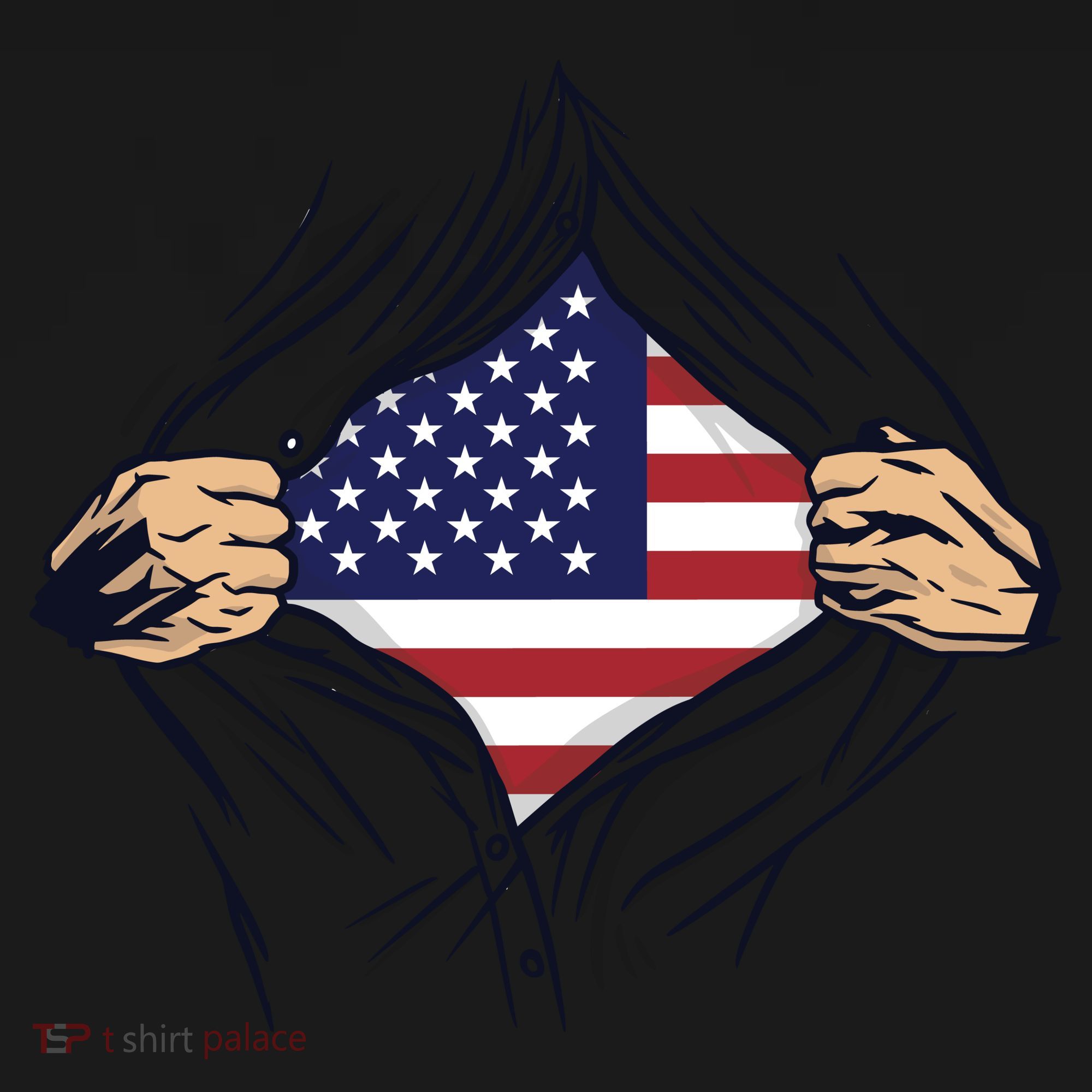 USA Superhero Ripped American Flag Coaster