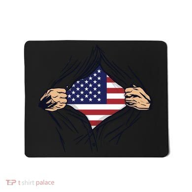 USA Superhero Ripped American Flag Mousepad
