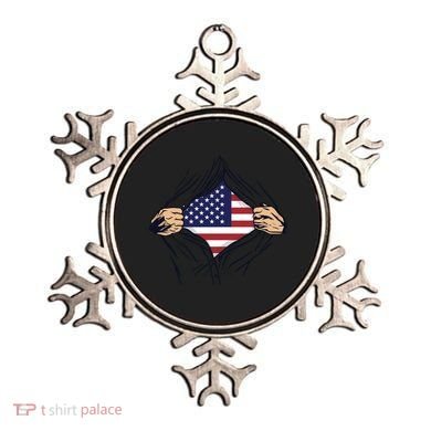 USA Superhero Ripped American Flag Ornament