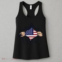 USA Superhero Ripped American Flag Women's Tank Top thumb 3