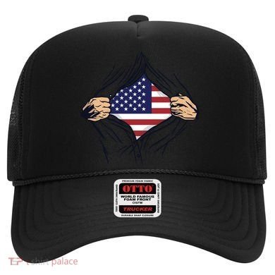 USA Superhero Ripped American Flag Hat