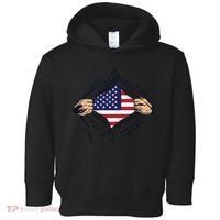 USA Superhero Ripped American Flag Toddler Hoodie thumb 0