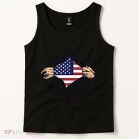 USA Superhero Ripped American Flag Tank Top thumb 2