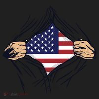 USA Superhero Ripped American Flag Golf Towel thumb 3
