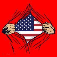 USA Superhero Ripped American Flag Santa Hat thumb 1