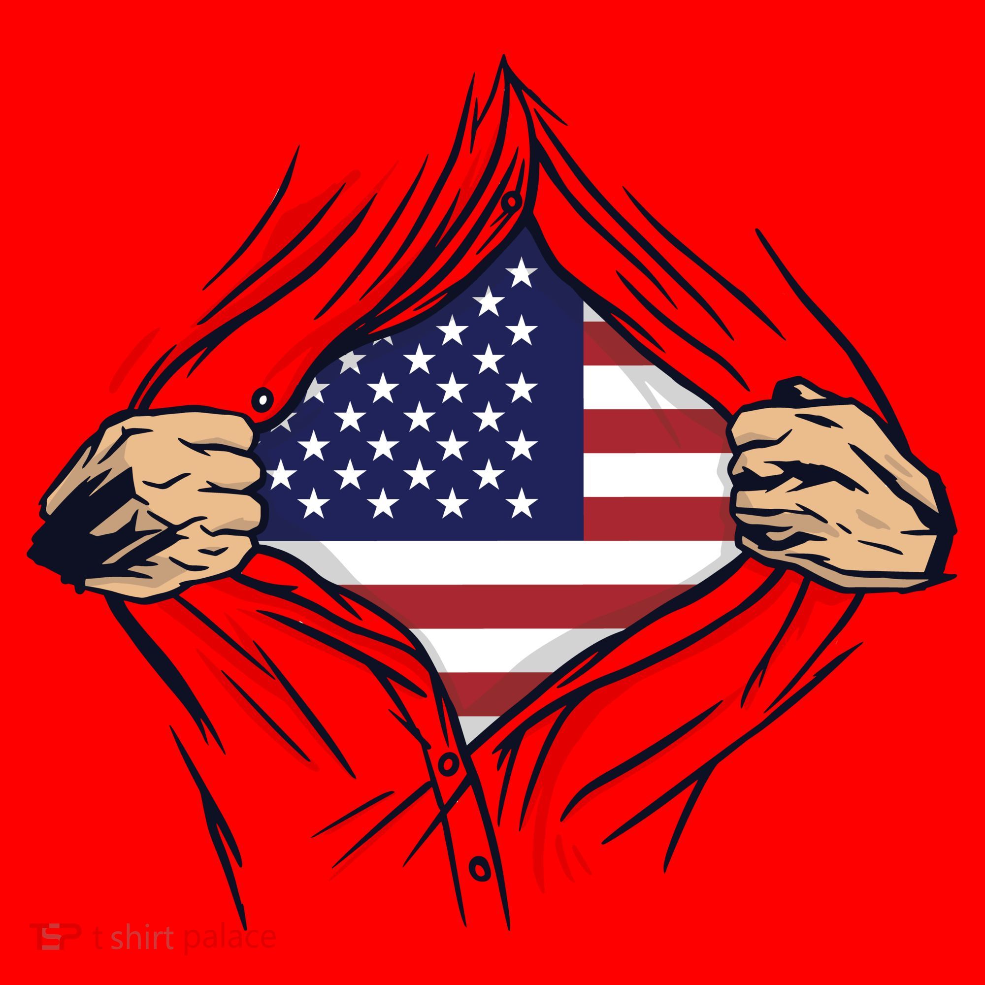 USA Superhero Ripped American Flag Santa Hat