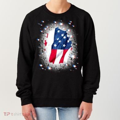 USA Torn Star American Flag Women's Sweatshirt
