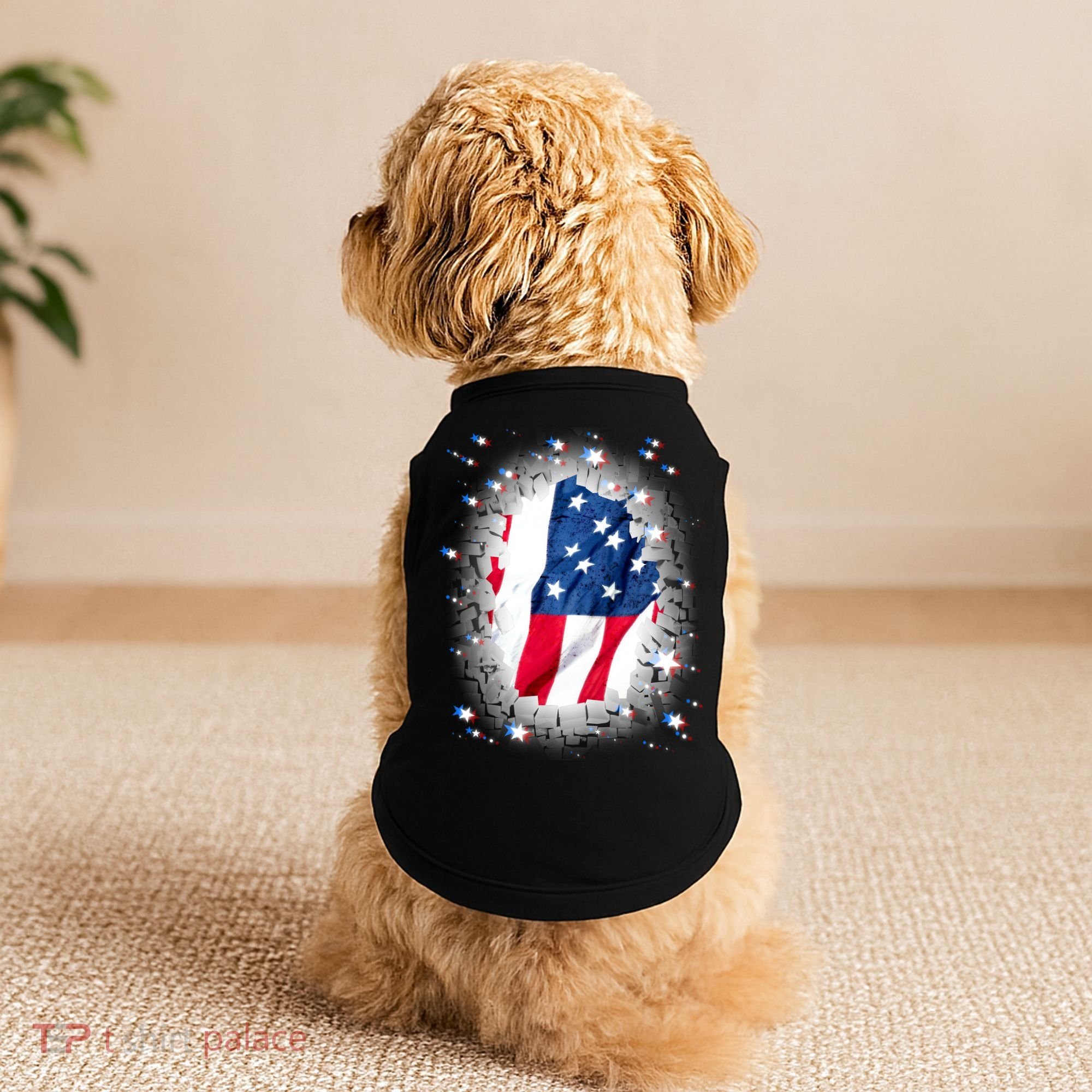 USA Torn Star American Flag Doggie Tank