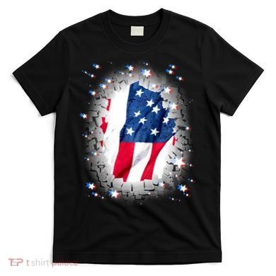 USA Torn Star American Flag T-Shirt