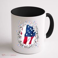 USA Torn Star American Flag Coffee Mug thumb 1