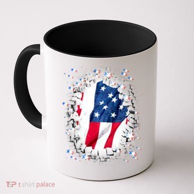 USA Torn Star American Flag Coffee Mug