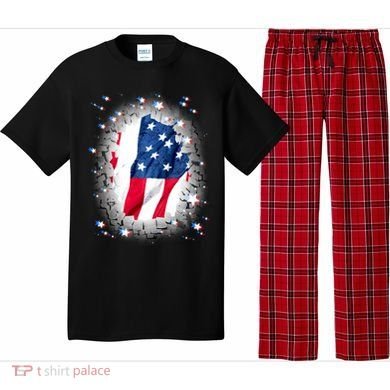 USA Torn Star American Flag Pajama Set