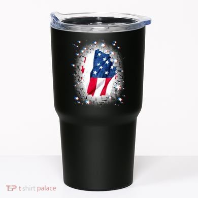 USA Torn Star American Flag Tumbler