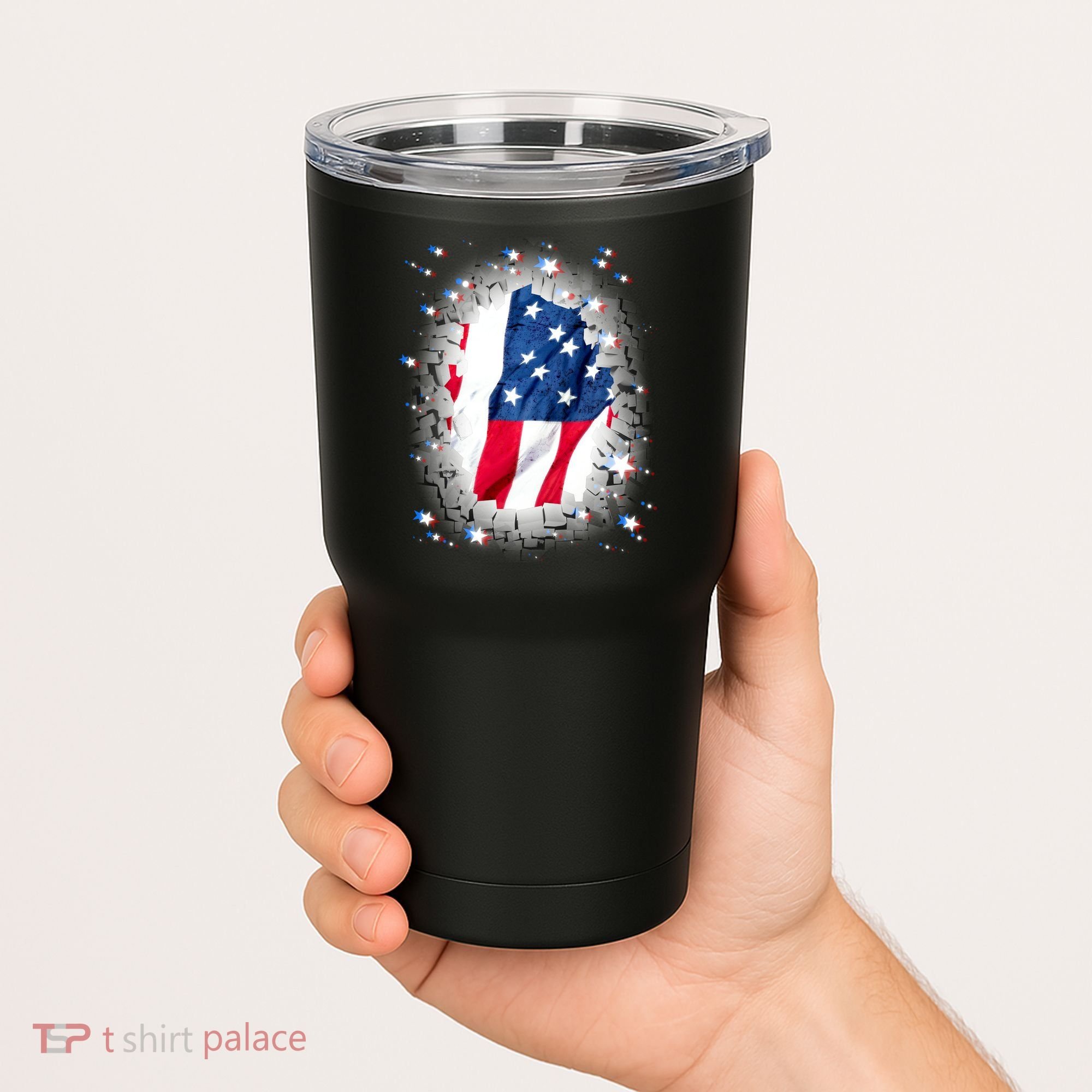 USA Torn Star American Flag Tumbler