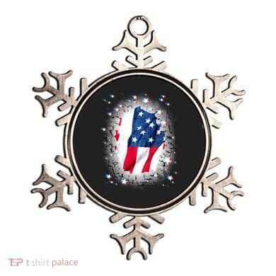 USA Torn Star American Flag Ornament