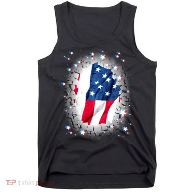 USA Torn Star American Flag Tank Top