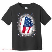 USA Torn Star American Flag Toddler T-Shirt thumb 0
