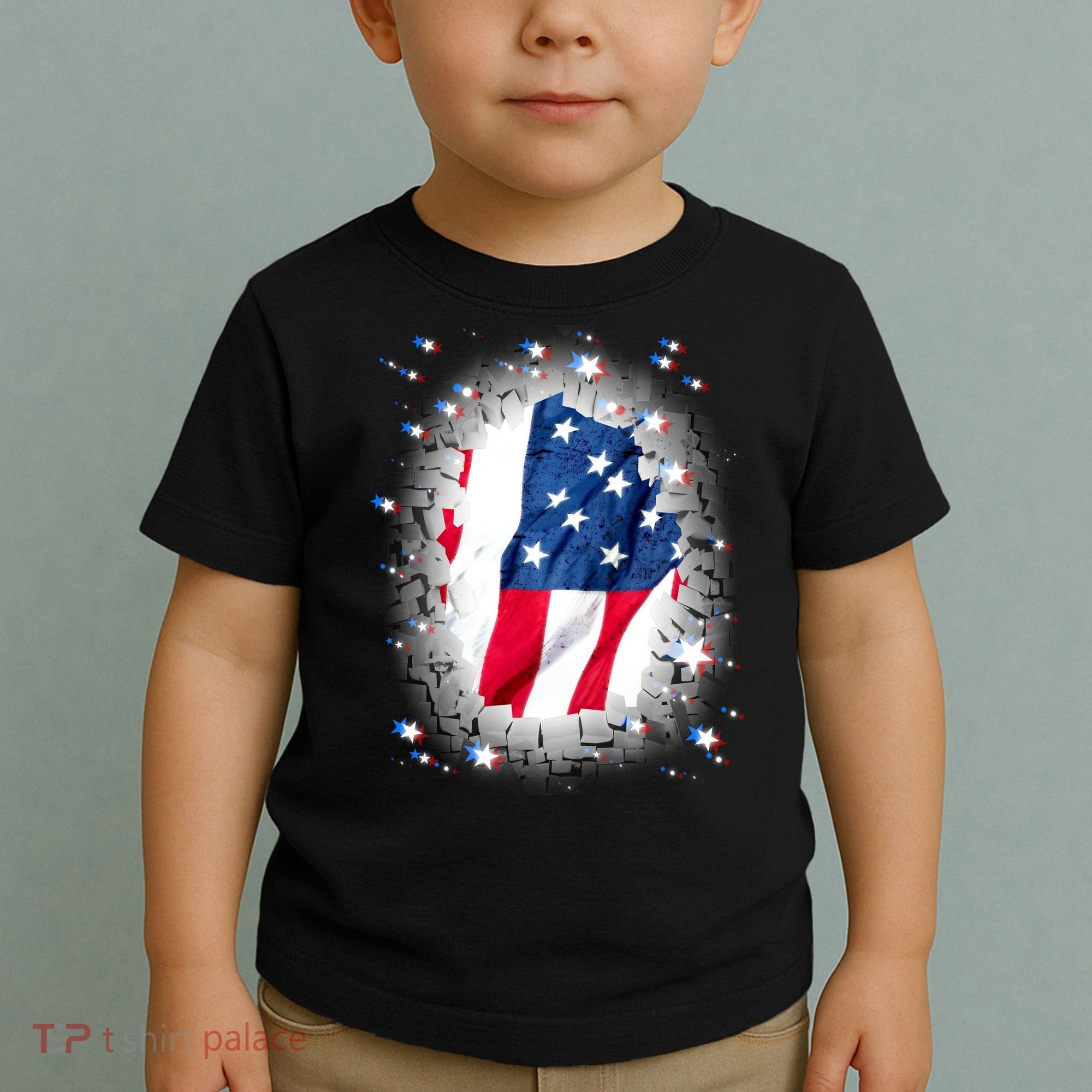 USA Torn Star American Flag Toddler T-Shirt