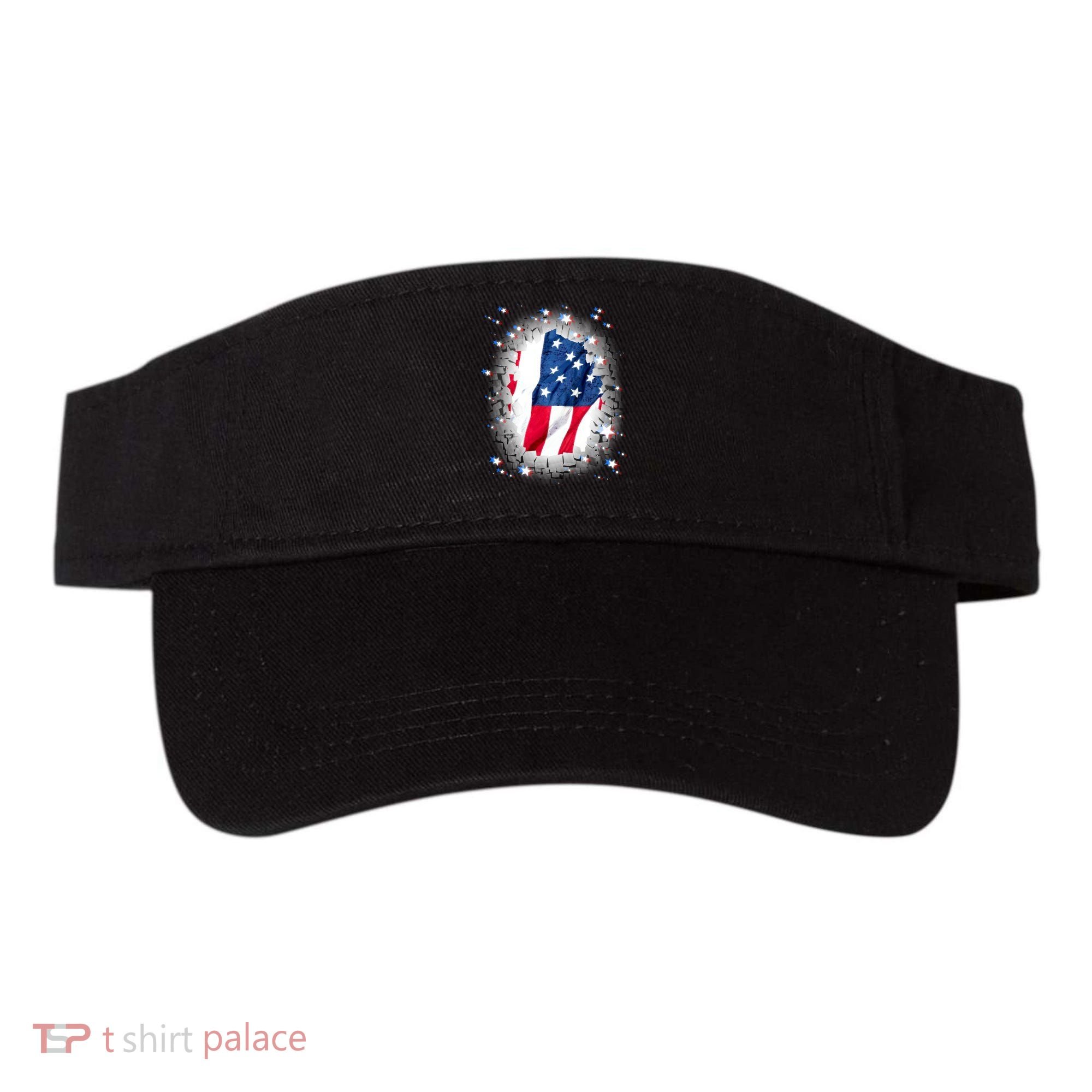 USA Torn Star American Flag Visor