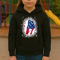 USA Torn Star American Flag Kids Hoodie thumb 3