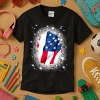 USA Torn Star American Flag Kids T-Shirt thumb 3