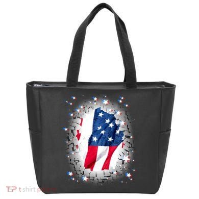 USA Torn Star American Flag Tote Bag