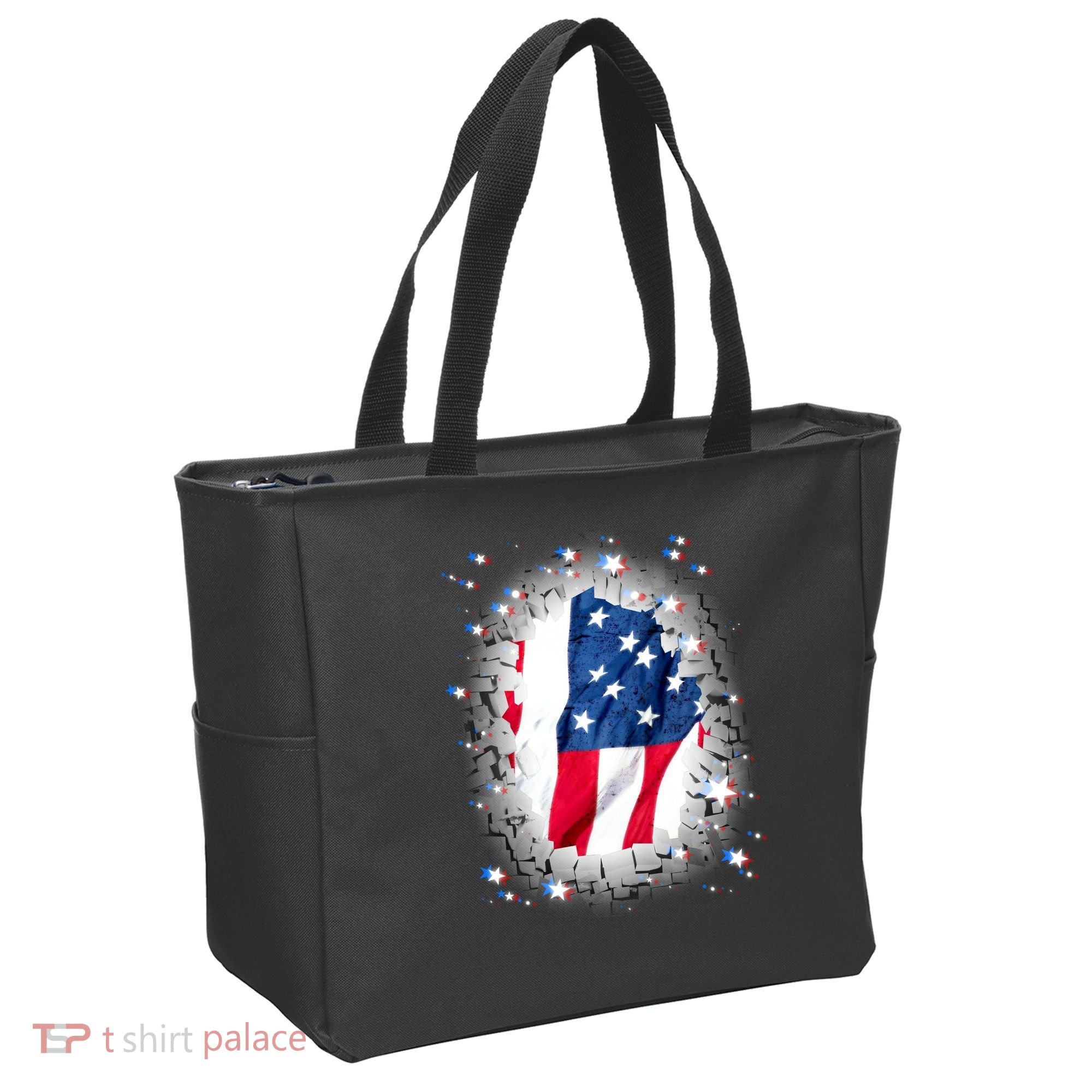 USA Torn Star American Flag Tote Bag