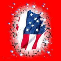 USA Torn Star American Flag Santa Hat thumb 1