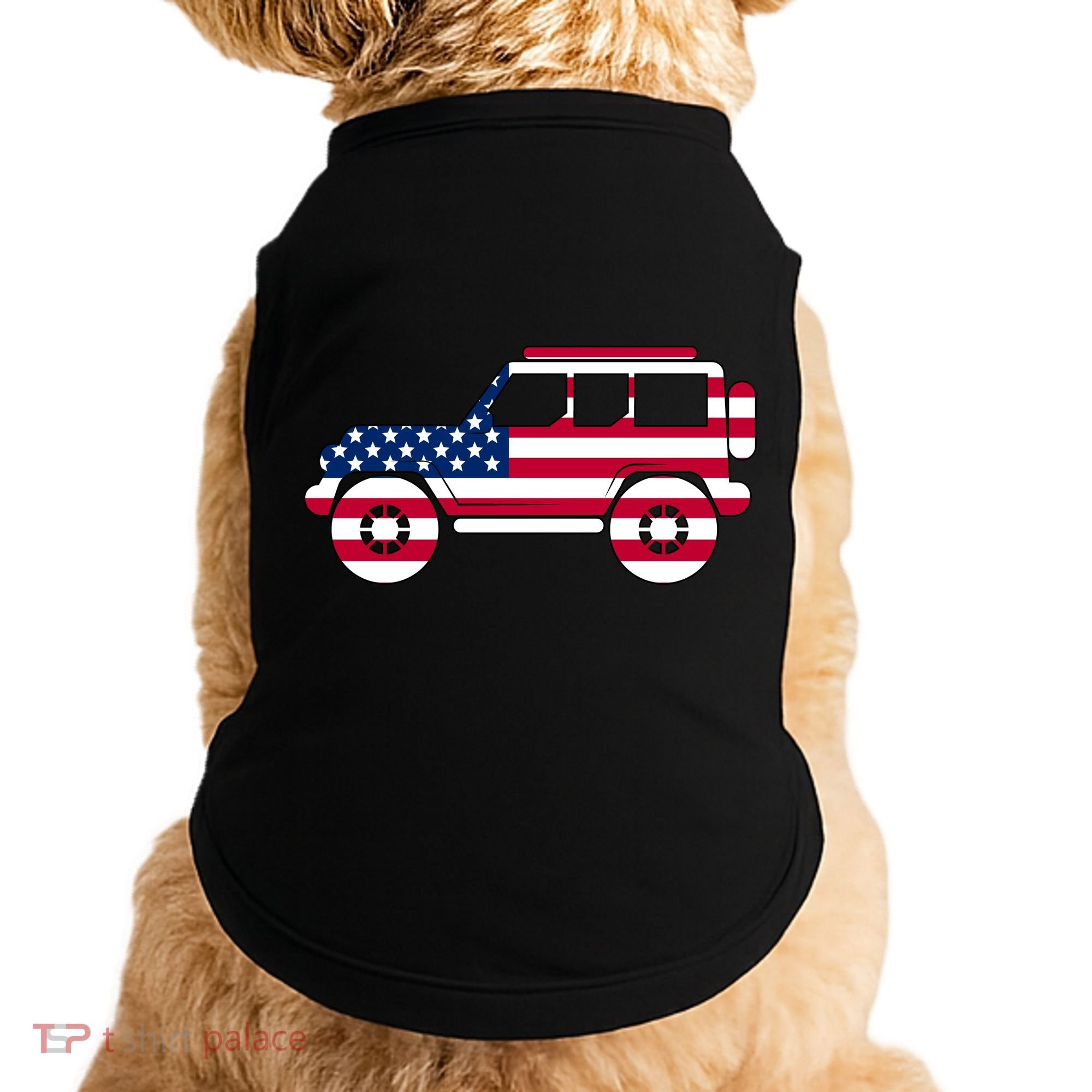 USA Truck American Flag Doggie Tank