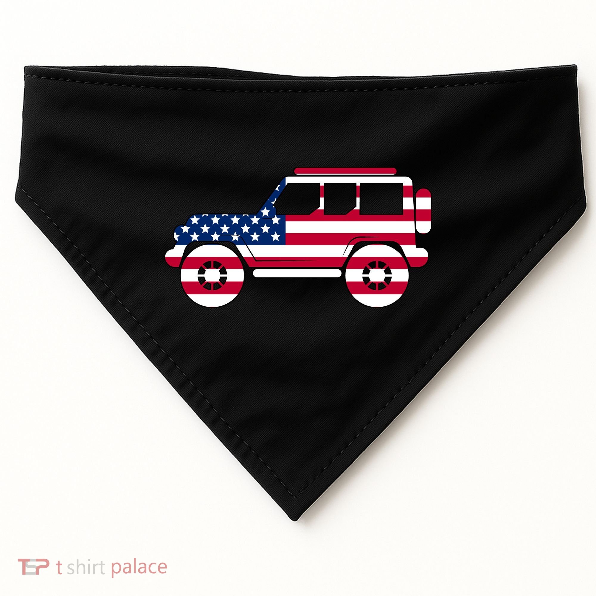 USA Truck American Flag USA-Made Doggie Bandana