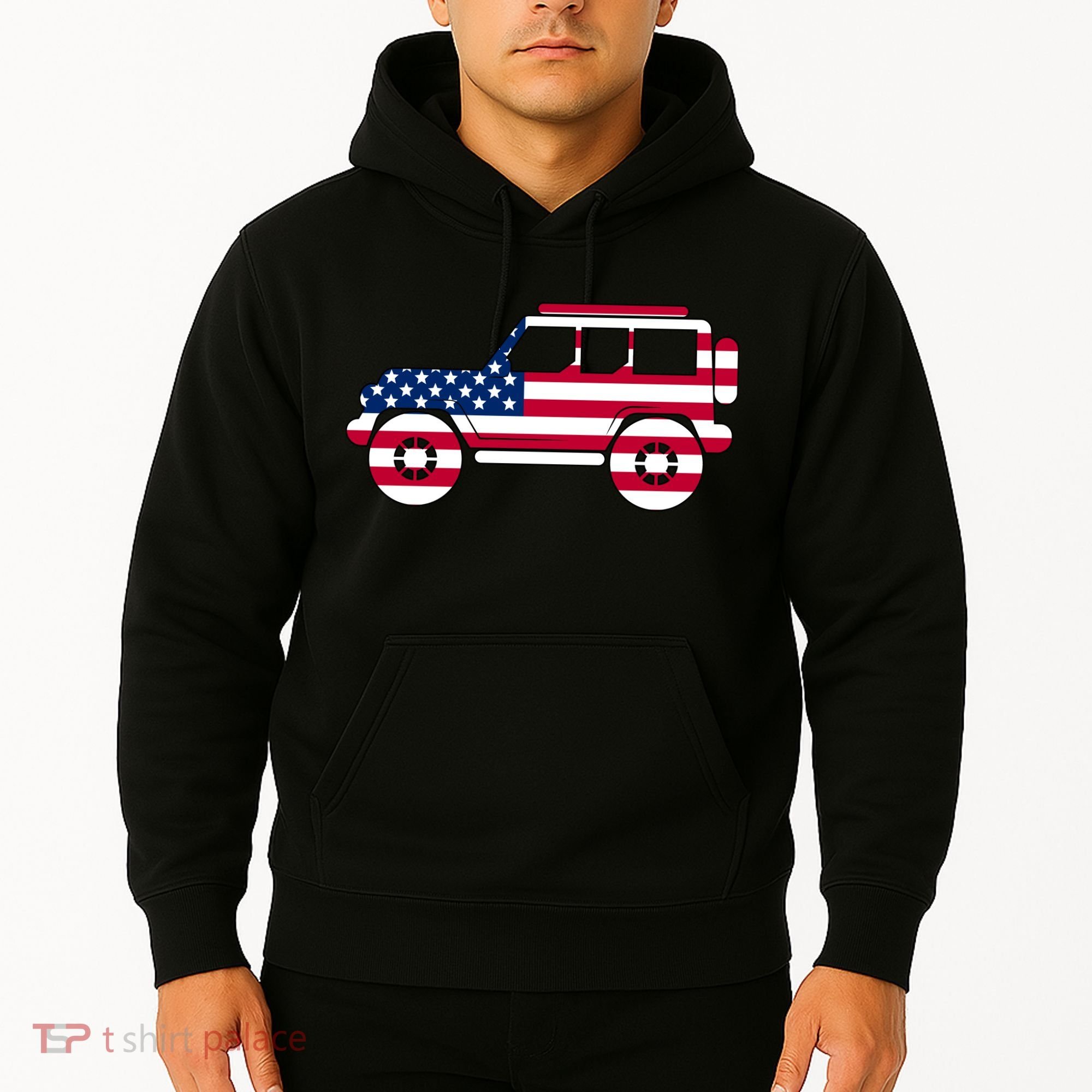 USA Truck American Flag Hoodie