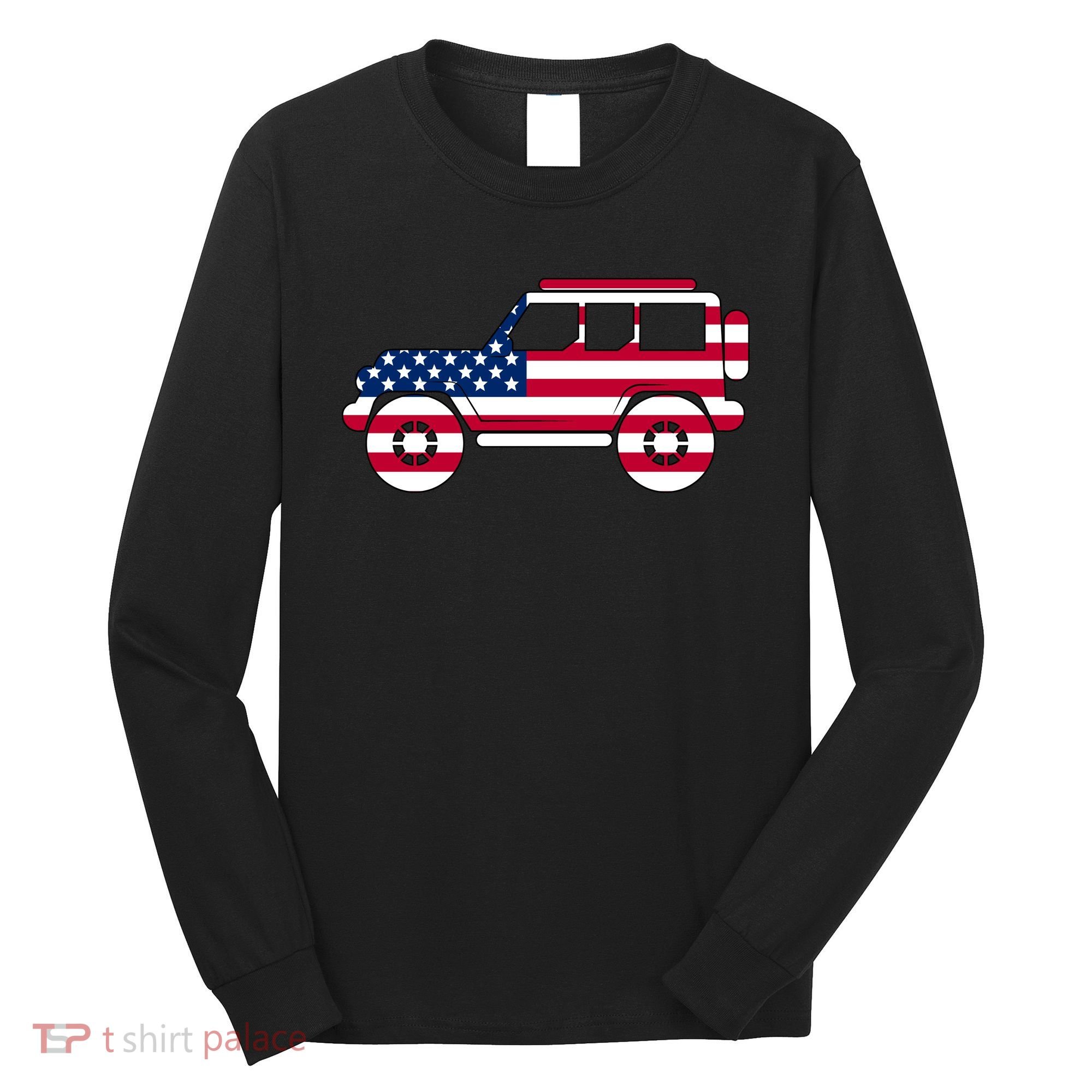 USA Truck American Flag Long Sleeve Shirt