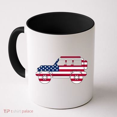 USA Truck American Flag Coffee Mug