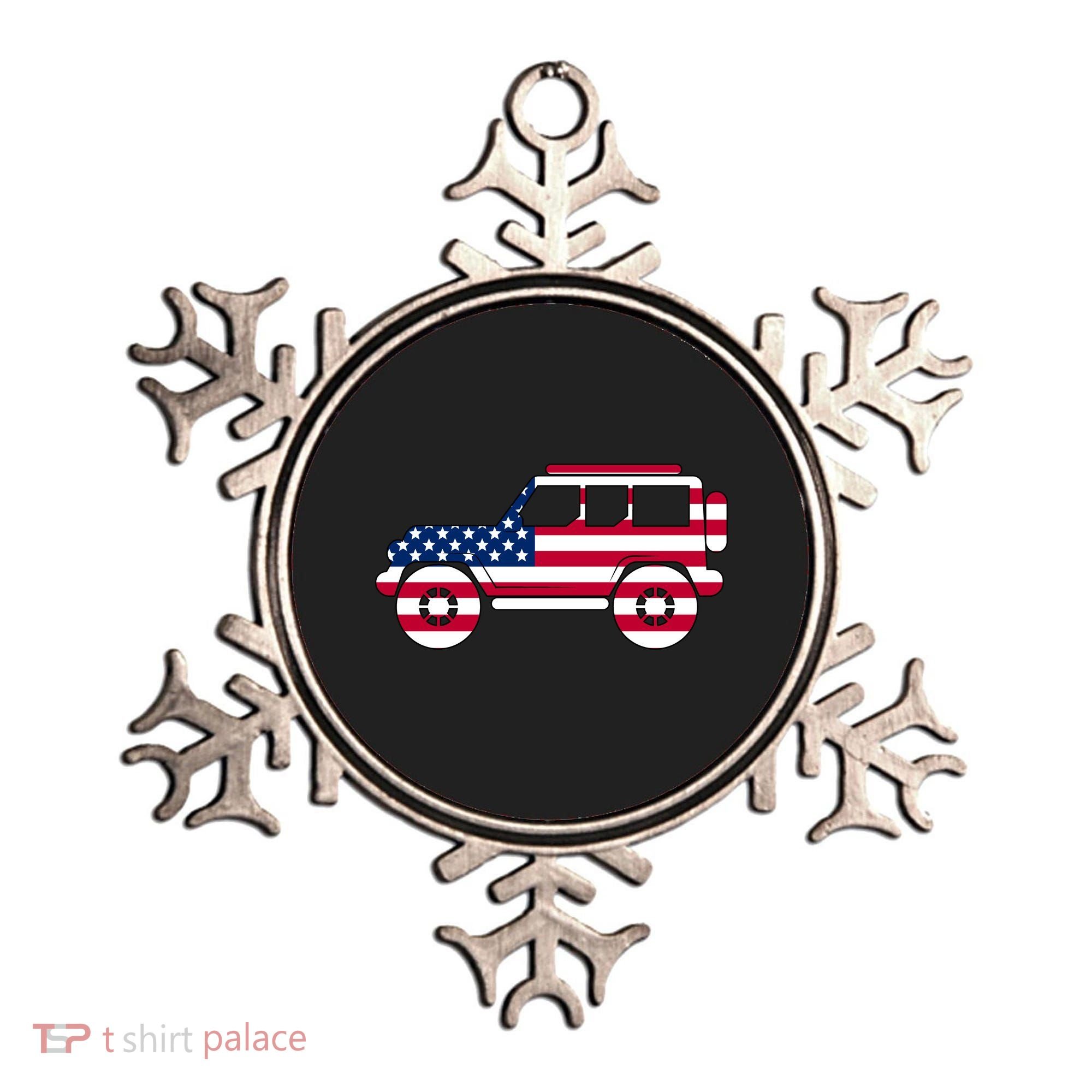USA Truck American Flag Ornament