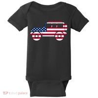 USA Truck American Flag Baby Bodysuit thumb 0