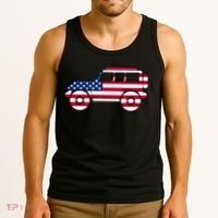 USA Truck American Flag Tank Top thumb 3