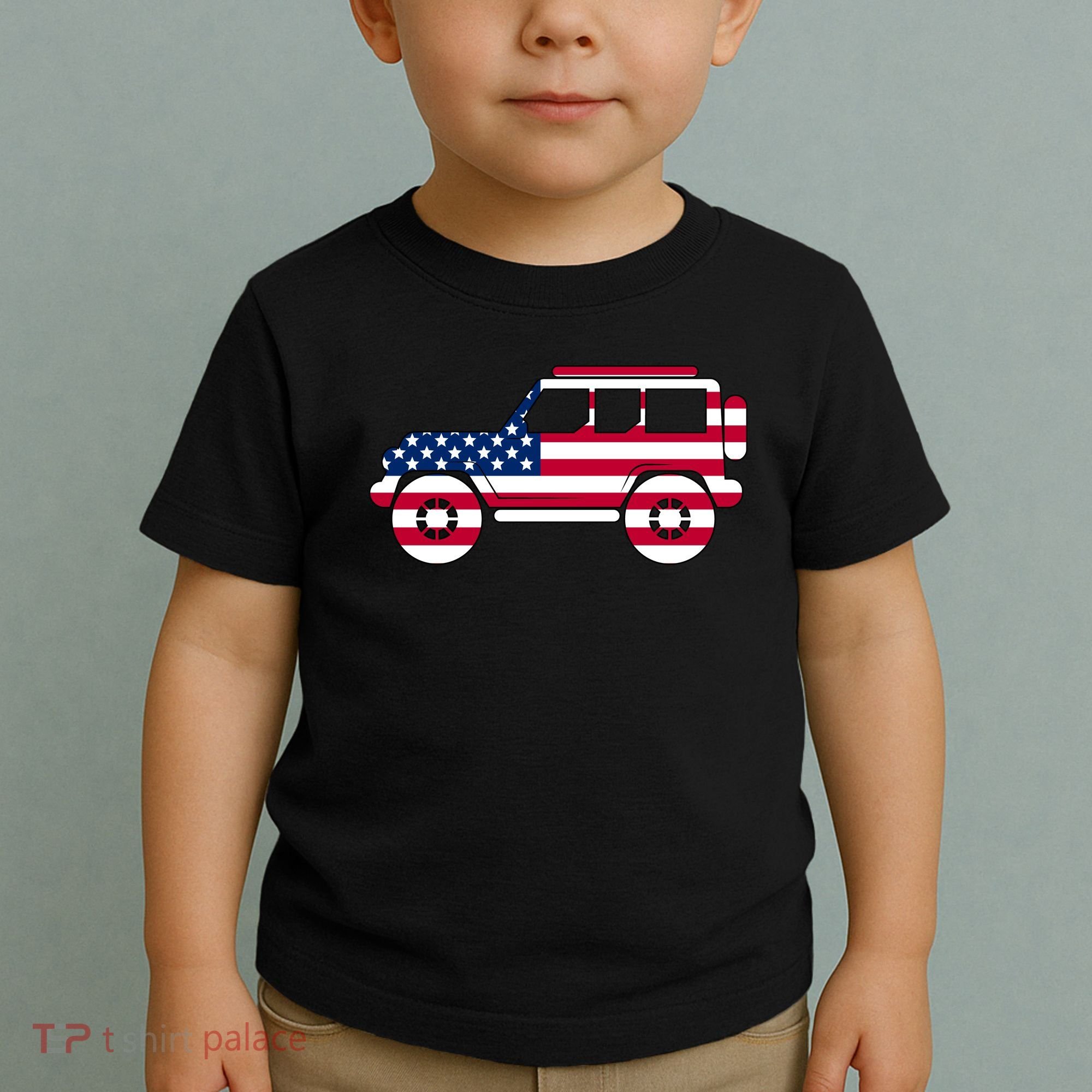 USA Truck American Flag Toddler T-Shirt