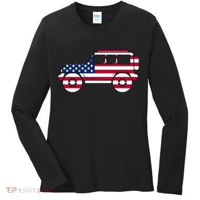 USA Truck American Flag Women's Long Sleeve Shirt