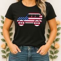 USA Truck American Flag Women's T-Shirt thumb 2