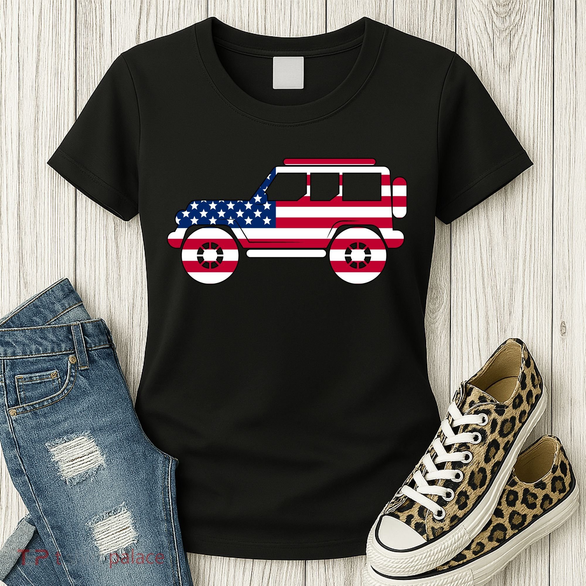 USA Truck American Flag Women's T-Shirt