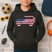 USA Truck American Flag Kids Hoodie thumb 2