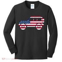 USA Truck American Flag Kids Long Sleeve Shirt thumb 0