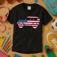 USA Truck American Flag Kids T-Shirt thumb 3