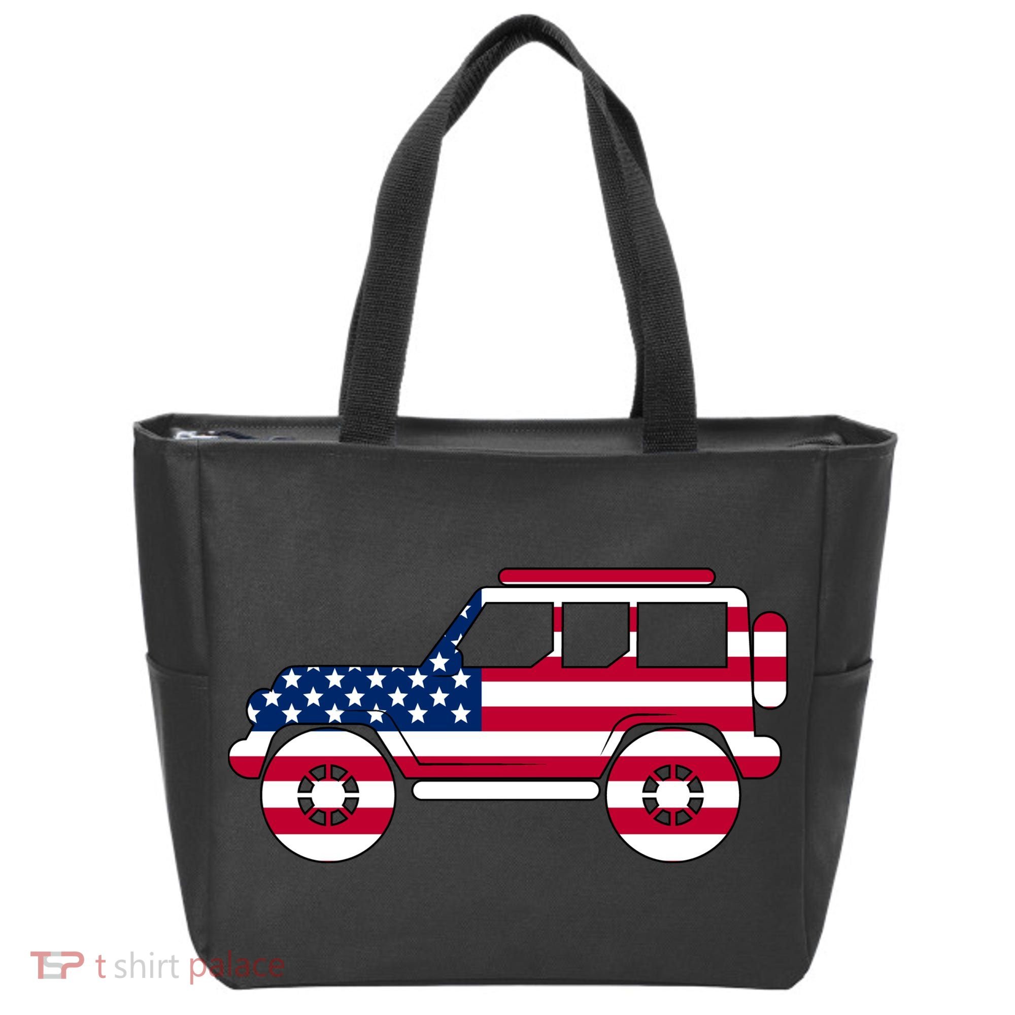 USA Truck American Flag Tote Bag
