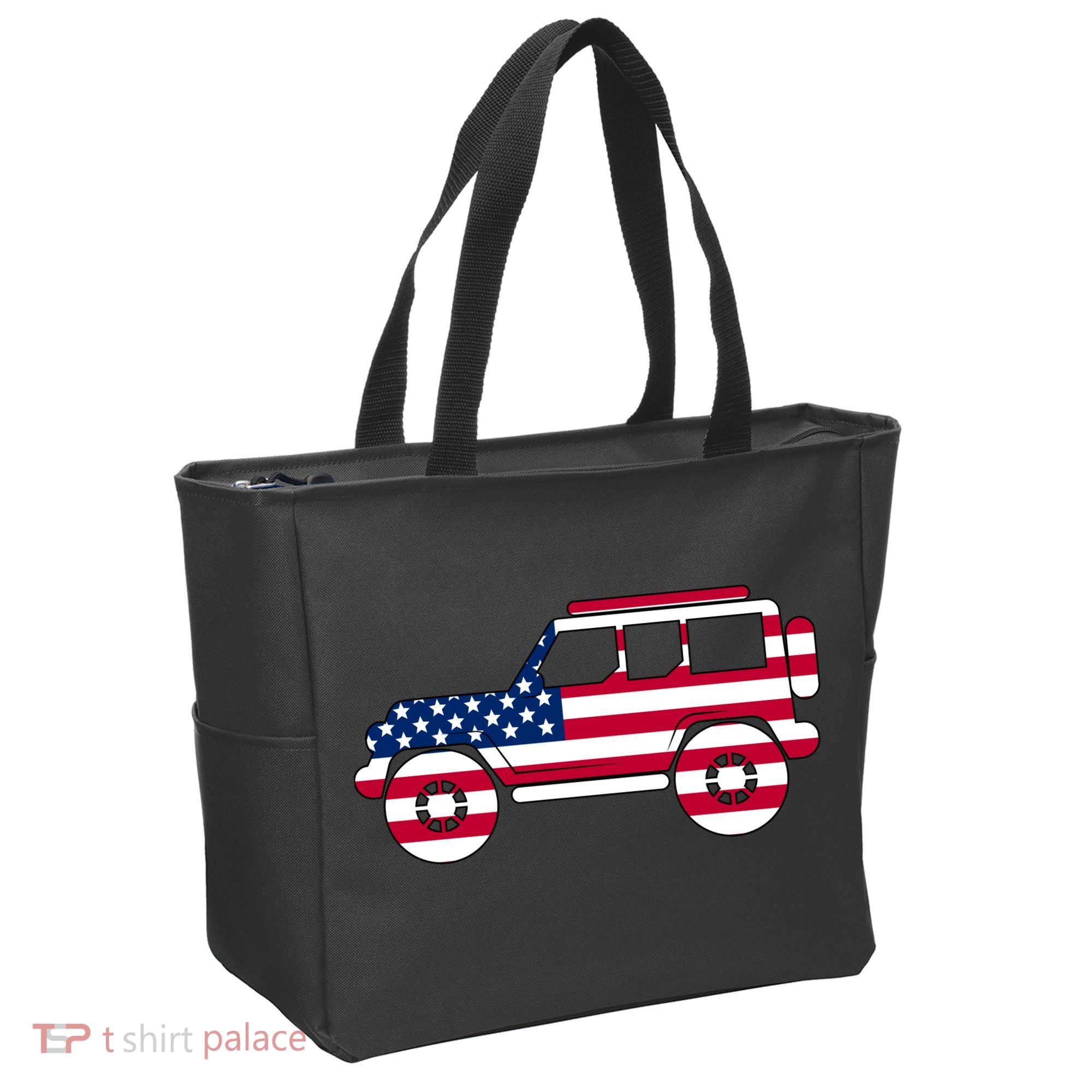 USA Truck American Flag Tote Bag