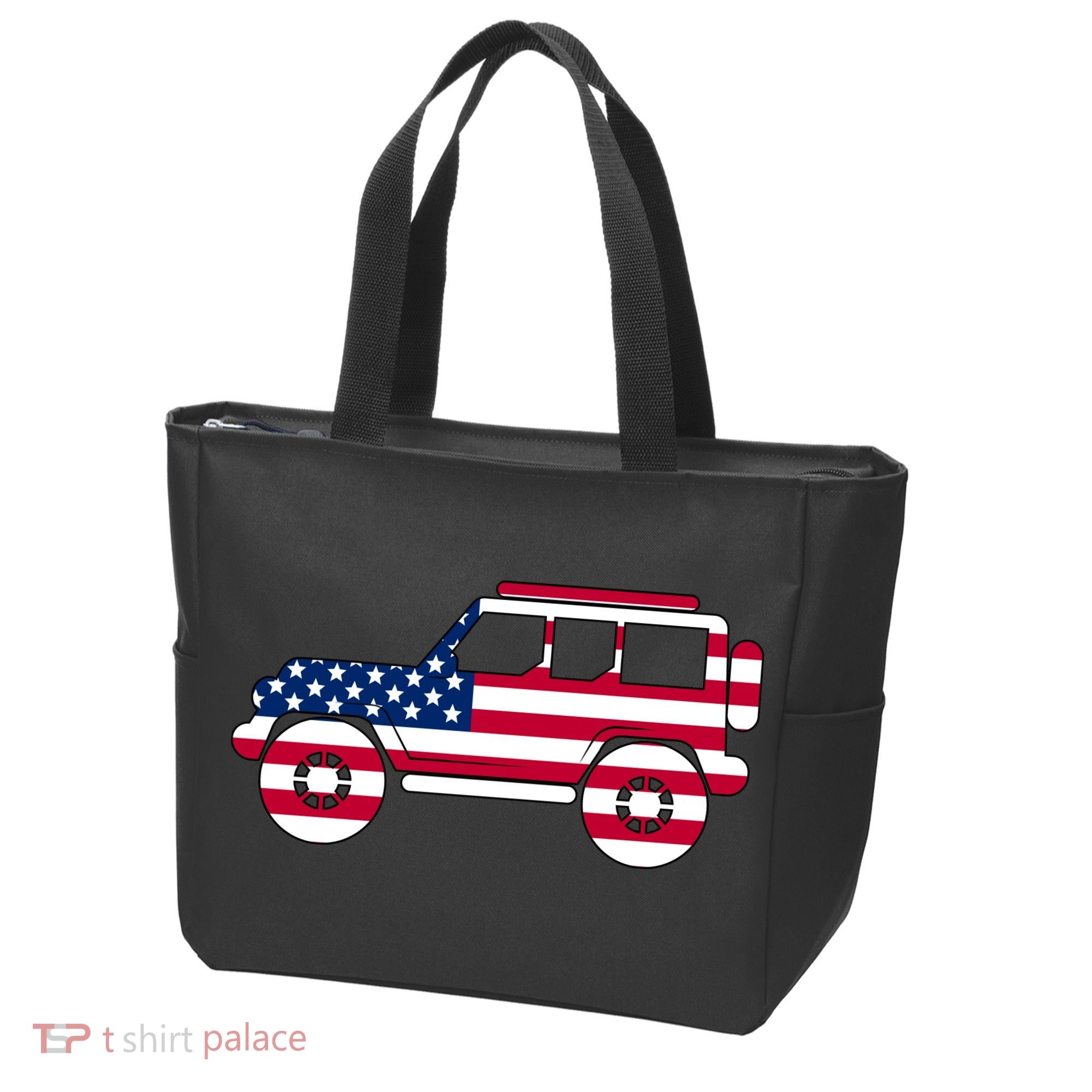 USA Truck American Flag Tote Bag